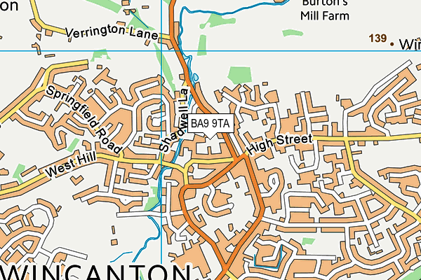 BA9 9TA map - OS VectorMap District (Ordnance Survey)