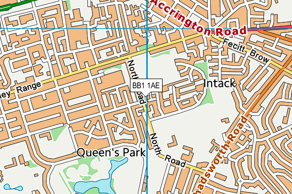 BB1 1AE map - OS VectorMap District (Ordnance Survey)