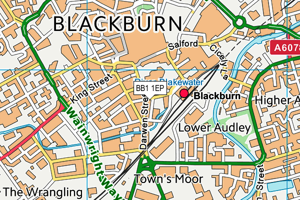 Blackburn Youth Zone map (BB1 1EP) - OS VectorMap District (Ordnance Survey)