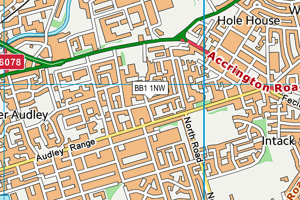 BB1 1NW map - OS VectorMap District (Ordnance Survey)