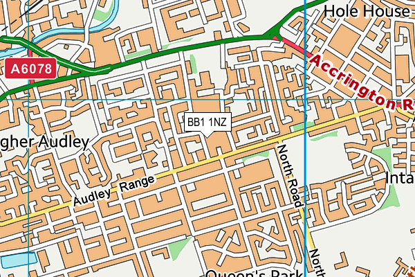 BB1 1NZ map - OS VectorMap District (Ordnance Survey)
