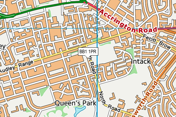 BB1 1PR map - OS VectorMap District (Ordnance Survey)