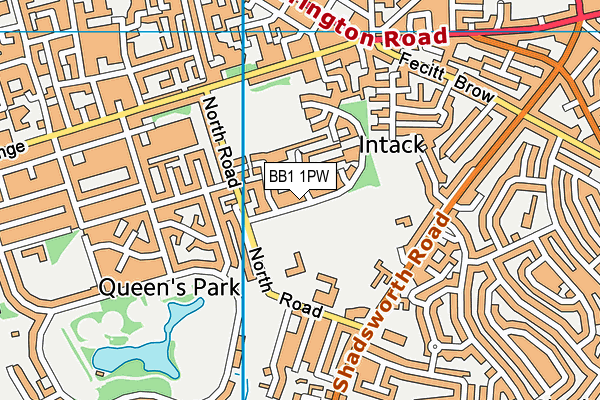 BB1 1PW map - OS VectorMap District (Ordnance Survey)