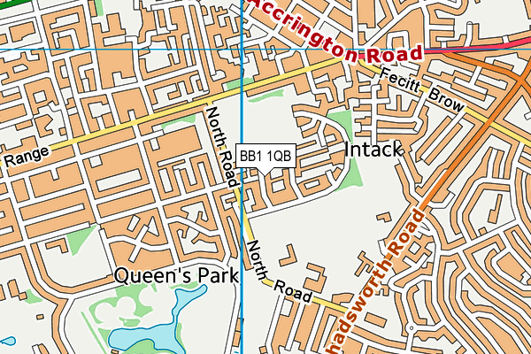 BB1 1QB map - OS VectorMap District (Ordnance Survey)