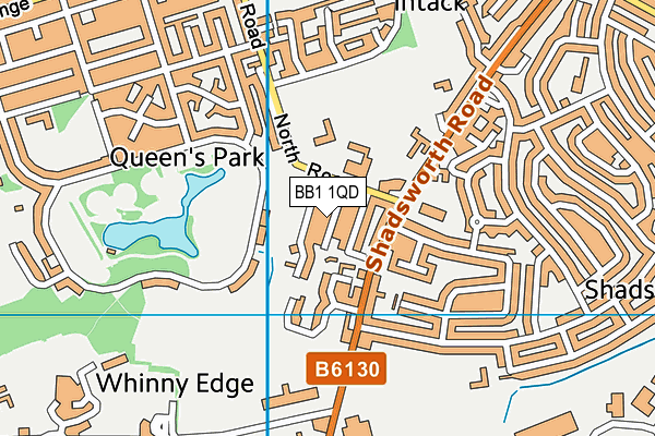 BB1 1QD map - OS VectorMap District (Ordnance Survey)