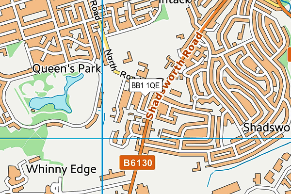 BB1 1QE map - OS VectorMap District (Ordnance Survey)