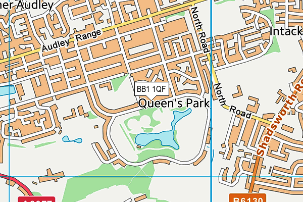 BB1 1QF map - OS VectorMap District (Ordnance Survey)