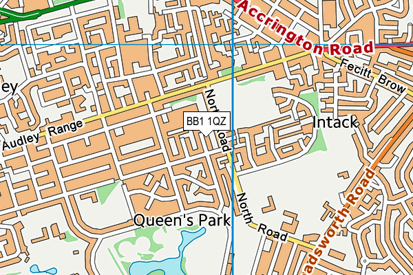 BB1 1QZ map - OS VectorMap District (Ordnance Survey)