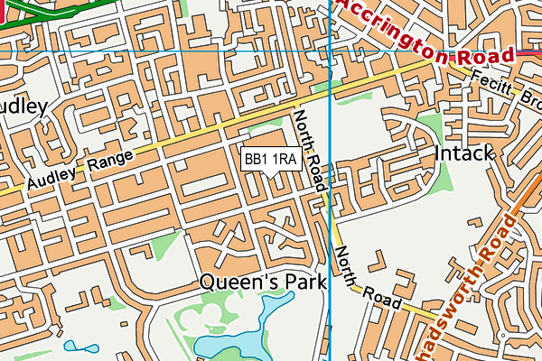 BB1 1RA map - OS VectorMap District (Ordnance Survey)