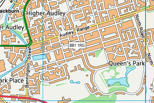 BB1 1RG map - OS VectorMap District (Ordnance Survey)