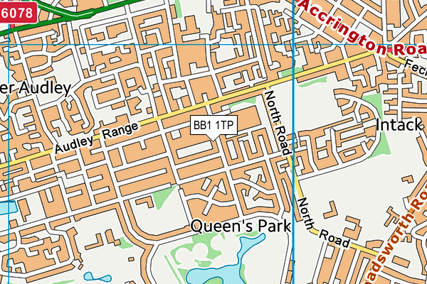 BB1 1TP map - OS VectorMap District (Ordnance Survey)