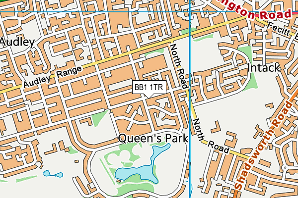 BB1 1TR map - OS VectorMap District (Ordnance Survey)
