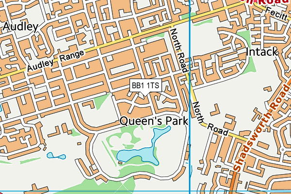 BB1 1TS map - OS VectorMap District (Ordnance Survey)
