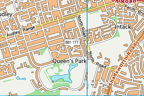 BB1 1TT map - OS VectorMap District (Ordnance Survey)