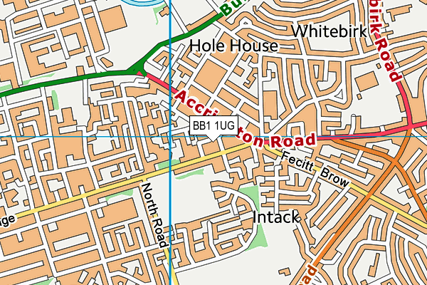 BB1 1UG map - OS VectorMap District (Ordnance Survey)