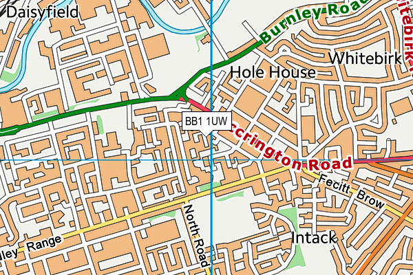 BB1 1UW map - OS VectorMap District (Ordnance Survey)
