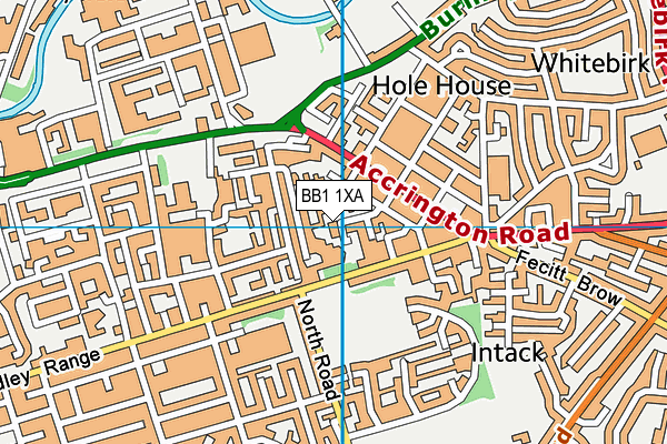 BB1 1XA map - OS VectorMap District (Ordnance Survey)