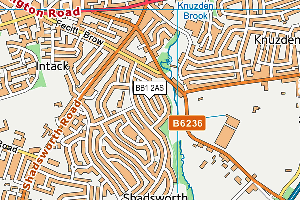 BB1 2AS map - OS VectorMap District (Ordnance Survey)
