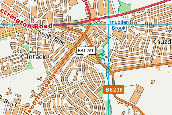 BB1 2AT map - OS VectorMap District (Ordnance Survey)