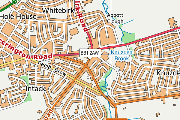 BB1 2AW map - OS VectorMap District (Ordnance Survey)