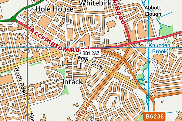 BB1 2AZ map - OS VectorMap District (Ordnance Survey)