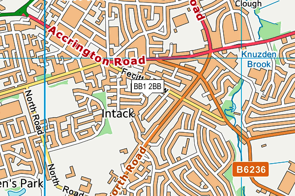 BB1 2BB map - OS VectorMap District (Ordnance Survey)