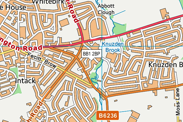 BB1 2BP map - OS VectorMap District (Ordnance Survey)
