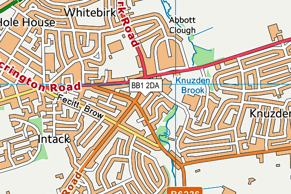 BB1 2DA map - OS VectorMap District (Ordnance Survey)