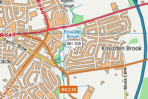 BB1 2DB map - OS VectorMap District (Ordnance Survey)