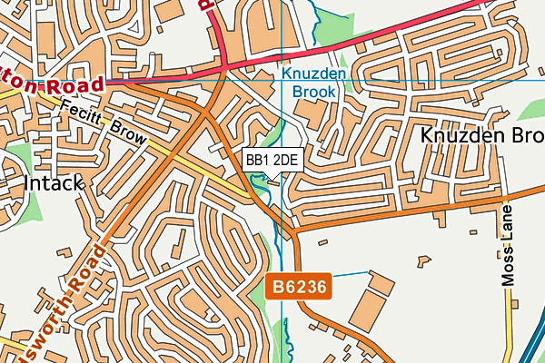 BB1 2DE map - OS VectorMap District (Ordnance Survey)