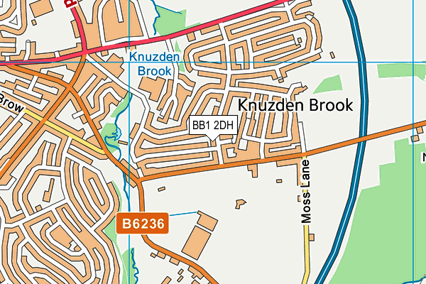 BB1 2DH map - OS VectorMap District (Ordnance Survey)