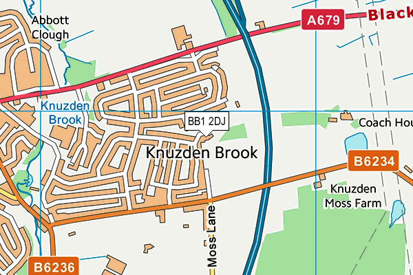 BB1 2DJ map - OS VectorMap District (Ordnance Survey)