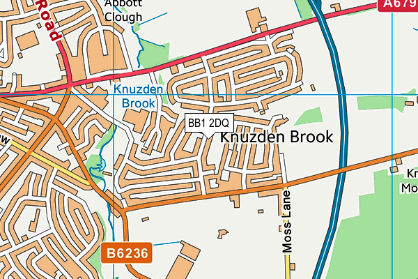 BB1 2DQ map - OS VectorMap District (Ordnance Survey)
