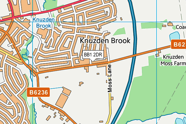 BB1 2DR map - OS VectorMap District (Ordnance Survey)