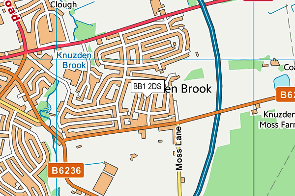 BB1 2DS map - OS VectorMap District (Ordnance Survey)