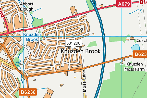 BB1 2DU map - OS VectorMap District (Ordnance Survey)