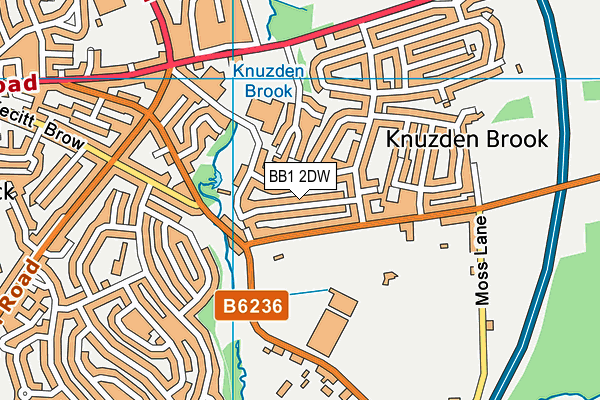 BB1 2DW map - OS VectorMap District (Ordnance Survey)
