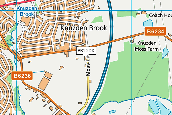 BB1 2DX map - OS VectorMap District (Ordnance Survey)