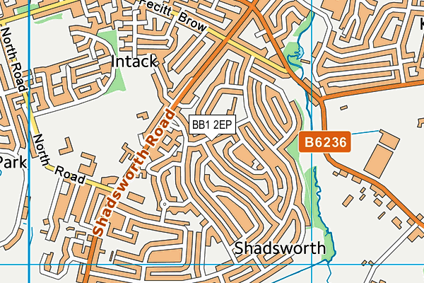 BB1 2EP map - OS VectorMap District (Ordnance Survey)