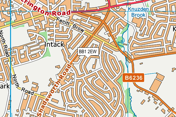 BB1 2EW map - OS VectorMap District (Ordnance Survey)