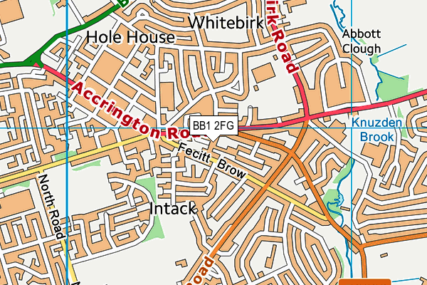 BB1 2FG map - OS VectorMap District (Ordnance Survey)