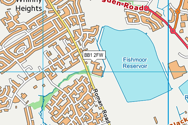 BB1 2FW map - OS VectorMap District (Ordnance Survey)