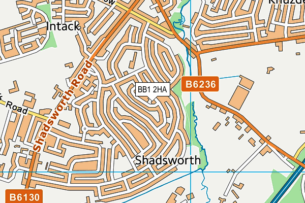 BB1 2HA map - OS VectorMap District (Ordnance Survey)