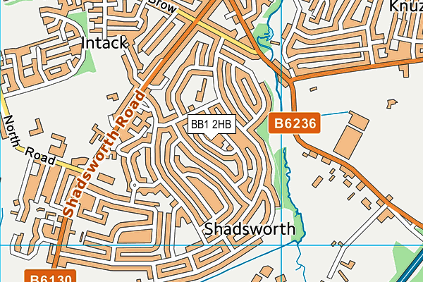 BB1 2HB map - OS VectorMap District (Ordnance Survey)