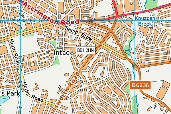 BB1 2HN map - OS VectorMap District (Ordnance Survey)