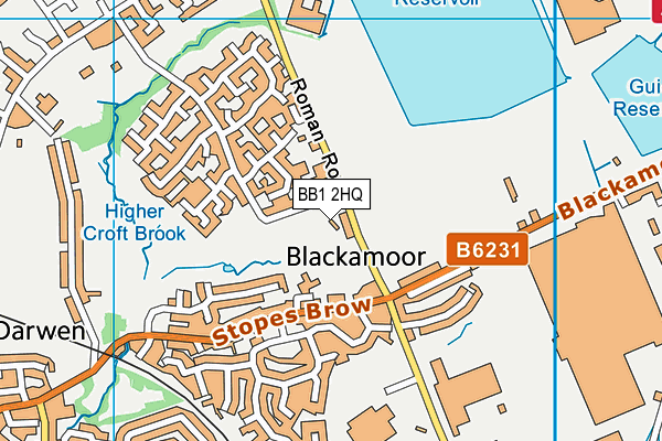 BB1 2HQ map - OS VectorMap District (Ordnance Survey)