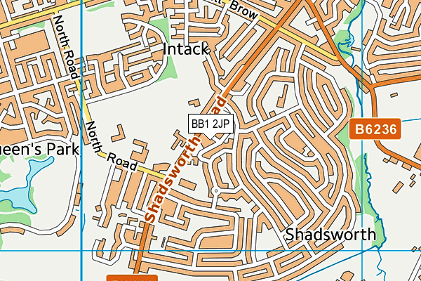 BB1 2JP map - OS VectorMap District (Ordnance Survey)