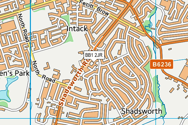 BB1 2JR map - OS VectorMap District (Ordnance Survey)