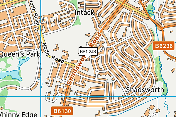 BB1 2JS map - OS VectorMap District (Ordnance Survey)