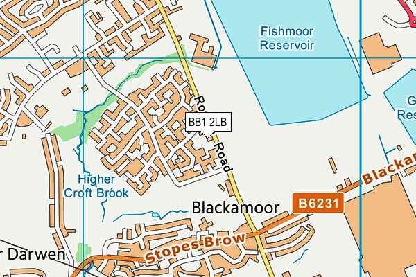 BB1 2LB map - OS VectorMap District (Ordnance Survey)